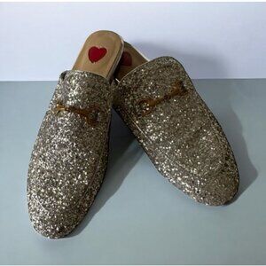 ARQA Womens Silver Glitter Loafer Mules Size 36/6